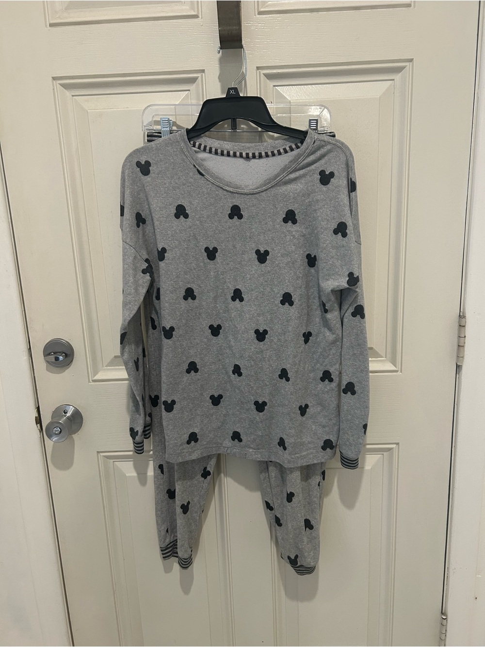 Disney Grey and Black Mickey Print Women's Pajama Set - Picture 3 of 6